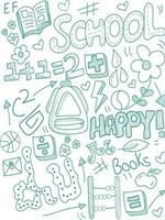 Green line art decorated doodles elements on white background. vector