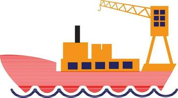 Illustration of a ship in flat style. vector