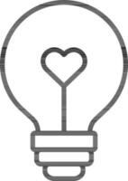 Flat style Light bulb icon in line art. vector