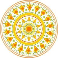 vistoso floral modelo rangoli. vector