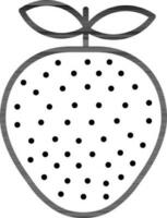 Strawberry icon in black line art. vector