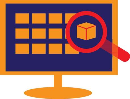 entrega cajas buscar en computadora. vector