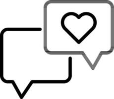 Line art illustration of Love or favourite message icon. vector