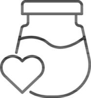 Line art love potion icon in flat style. vector