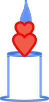 Beautiful Love Candle icon in flat style. vector