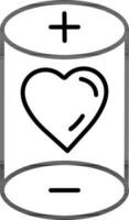 Line art Heart in Jar icon in flat style. vector