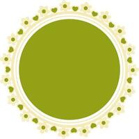 Flat style frame with flowers and hearts. vector