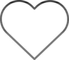 Flat style Heart icon or symbol in line art. vector