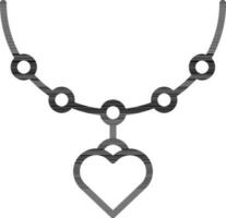 Flat style heart shape locket or pendant icon in line art. vector