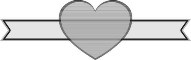 Flat style heart with ribbon. vector