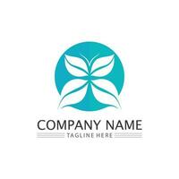 LEAF AND NATURE TREE LOGO FOR BUSINESS VECTOR GREEN PLANT ECOLOGY DESIGN