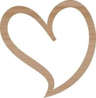 Illustration of beautiful brown heart in flat style. vector