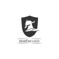 Spartan helmet logo template vector