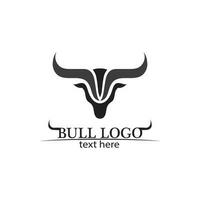 Bull horn and buffalo logo and symbols template icons app vector