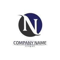 N font NLetter Logo Template vector and desain