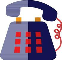 Retro telephone in red and blue color. vector