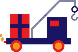 Boxes with crane truck. vector
