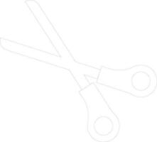 Isolated black line art scissor. vector