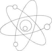 Black line art atomic structure. vector