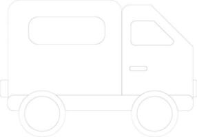 Line art illustration of a truck in flat style. vector