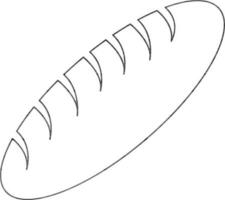 Flat style hot dog in black line art illustration. vector