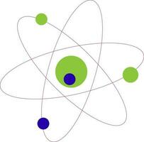 Green, pink and blue atomic structure. vector