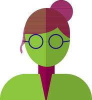 Character of woman wearing eyeglasses. vector