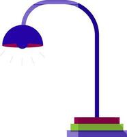 Blue table lamp in flat style. vector