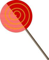 Red lollipop in flat style. vector