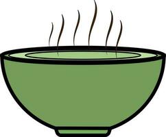 Green hot bowl on white background. vector