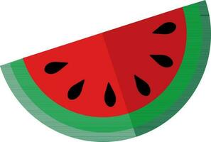 Watermelon in red and green color. vector