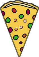 Decorated slice of pizza. vector