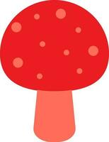 Illustration of a mushroom in red color. vector