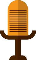 Orange and brown microphone in flat style. vector