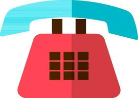 Retro telephone in blue and pink color. vector
