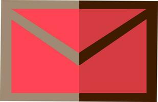 Flat style envolope in pink and brown color. vector