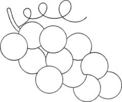 Grapes in black line art illustration. vector