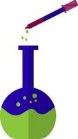 Chemistry bottle laboratory with test tube. vector