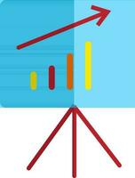 Colorful graph presenting on blue board. vector