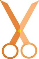 Orange scissor in flat style. vector