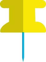 Yellow and blue pushpin. vector