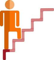 Character of man stairs in orange and red color. vector