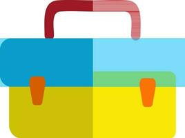 Colorful briefcase bag in flat style. vector