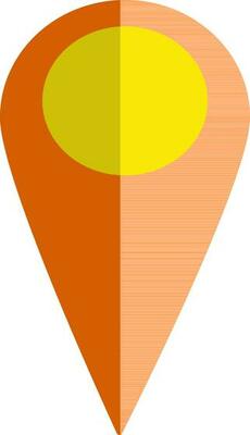 Blank map pointer in orange and yellow color.
