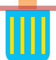 Delete box in blue and yellow, red color. vector