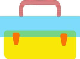 Colorful briefcase bag in flat style. vector