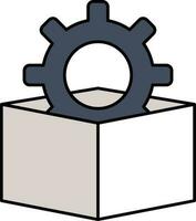 Illustration of Cube Setting icon in gray color. vector