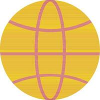 Yellow and red earth globe on white background. vector