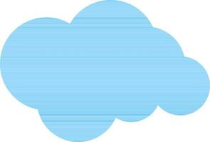 Flat style cloud in sky color on white background. vector