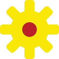 Settings cogwheel in yellow and red color. vector